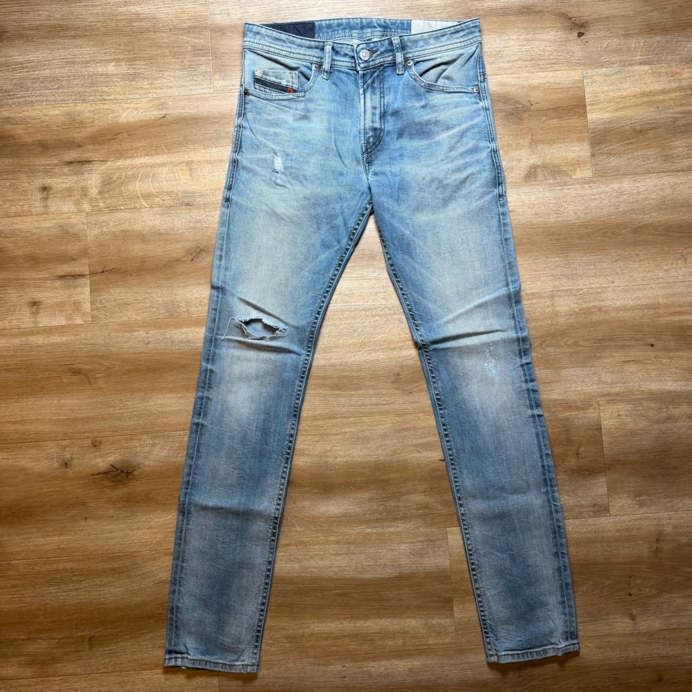 Diesel Thommer Jeans Mens 29x32 Blue Slim Skinny‎ Distressed Made in Italy 084IK